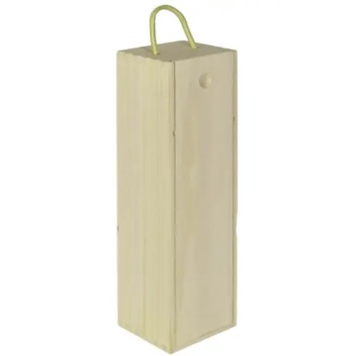 Pine Wine Bottle Box Brown Closed